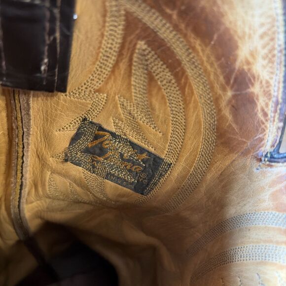 Vintage Tony Lama Black Label Men’s 9.5 D Brown Western Cowboy Boots main image 9